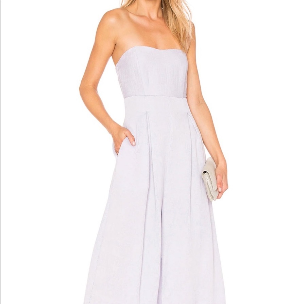 BRAND NEW WITH TAGS - Strapless Lilac Jumpsuit from Revolve (Size Small)